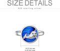 wholesale TOUPOP Narwhal Rings Sterling Silver Rings Minimalist Jewelry Whale Rings Narwhal Gift For Women -0-5