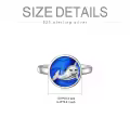 TOUPOP Sterling Silver Rings Minimalist Narwhal Whale Jewelry Gift For Women-0-5