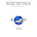 TOUPOP Sterling Silver Rings Minimalist Narwhal Whale Jewelry Gift For Women-0-5