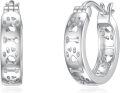wholesale 925 Sterling Silver Dog Paw Print Hoop Earrings for Women Small Animal Huggie Earrings Panda s-0-0