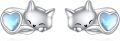 wholesale 925 Sterling Silver Sleeping Kitty Heart Stud Earrings for Girls Women Kids Gift Idea-0-0
