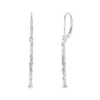 wholesale 925 Sterling Silver Flute Earrings Wholesale For Music Lovers-Clarinet