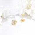 wholesale 14K Gold Snowflake Cubic Zirconia Stud Earrings for Women - Fashionable s-0-3