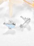 wholesale 925 Sterling Silver 925 White Opal Seal Stud Earrings for Women - Adorable Hypoallergenic s-0-3