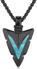 wholesale 925 Sterling Silver Turquoise Arrowhead Pendant Necklace for Men & Women-0-0