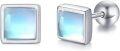 wholesale 925 Sterling Silver Square Rainbow Moonstone Stud Earrings for Women-0-0
