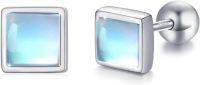 wholesale 925 Sterling Silver Square Rainbow Moonstone Stud Earrings for Women-16-Square Stud Earrings