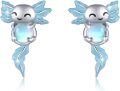 wholesale 925 Sterling Silver Axolotl Stud Earrings with Blue Opal for Women Hypoallergenic Animal Jewelry-0-0