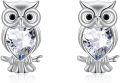 wholesale 925 Sterling Silver Blue Austrian Crystal Owl Stud Earrings-0-18