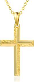 wholesale Gold 925 Sterling Silver Dainty Cross Pendant Necklace for Women and Men Christian s-0-0