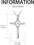 wholesale 925 Sterling Silver Faith Hope Love Cross Pendant Necklace With Heart Motif-0-5