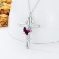 wholesale 925 Sterling Silver Butterfly Cross Keepsake Pendant Urn Necklace with Funnel Set-0-32