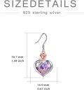 wholesale  Sterling Silver Crystal Mom Earrings Rose Flower Love Heart Dangle Drop Hook -0-47