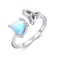 wholesale 925 Sterling Silver Blue Opal Infinity Symbol Rings Wholesale Women Fashion Wedding Party Jewelry Gift-Celtic Moonstone Ring