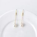 wholesale 14K Gold Freshwater Pearl Drop Dangle Hook Earrings for Women-0-3