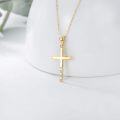 wholesale 14K Gold Diamond Dainty Cross Pendant Necklace for Women-0-2