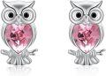 wholesale 925 Sterling Silver Blue Austrian Crystal Owl Stud Earrings-0-6