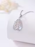 TOUPOP Sterling Silver Moonstone Bunny Teardrop Tree Of Life Pendant Necklace-0-1