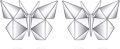 wholesale 925 Sterling Silver Origami Butterfly Stud Earrings for Women Girls Gift Idea-0-0