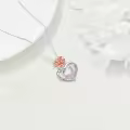TOUPOP Sterling Silver Birth Flower Mom Necklace I Love You Mom Pendant-0-4