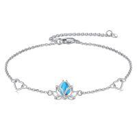 wholesale 925 Sterling Silver Lotus Charm Anklet-Lotus