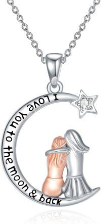 wholesale TOUPOP Sister Necklace For Sister (moon), Silver -undefined