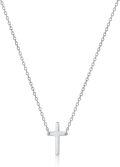 wholesale 925 Sterling Silver Mini Cross Necklace with 24 Chain for Women-0-0