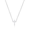 wholesale 925 Sterling Silver Mini Cross Necklace with 24 Chain for Women-0-0