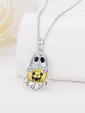 wholesale 925 Sterling Silver Ghost Pumpkin Pendant Necklace-0-3