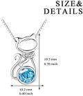 wholesale Sterling Silver Birthstone Cat Pendant Necklace for Women-0-12