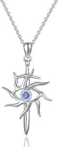 wholesale 925 Sterling Silver Blue Evil Eye Pendant Necklace for Women Men Protection Amulet Charm Gift-0-0