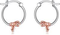 wholesale 925 Sterling Silver Frog Hoop Earrings for Sensitive Ears Cute Animal Gifts for Women-Silver-Frog Hoop Necklace