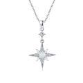 wholesale 925 Sterling Silver Opal Star Pendant Necklace for Women Girls -0-0