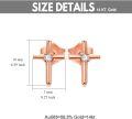 wholesale Rose Gold Diamond Cross Stud Earrings - Religious s for Women and Girls-0-1
