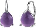 wholesale 925 Sterling Silver Purple Teardrop Earrings-0-0