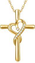 wholesale 14K Gold Heart-Shaped Pendant with Diamonds and Chain - Mother's Day Gift-0-0