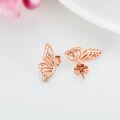 wholesale 925 Sterling Silver Butterfly Wing Cubic Zirconia White Gold Plated Stud Earrings-0-10