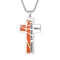 TOUPOP Sterling Silver Stone Sport Cross Pendant Necklace I Can Do All Things-0-0