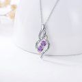 wholesale 925 Sterling Silver Twisted Pendant With Purple Stones-0-27