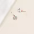 TOUPOP Sterling Silver Rose Flower Sister Dangle Earrings Jewelry Gifts-0-4