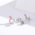 wholesale 925 Sterling Silver Pink Opal Squirrel Stud Earrings - Hypoallergenic Jewelry for Girls and Women-0-5