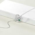 wholesale 925 Sterling Silver Green Crystal Heart Frog Charm Bracelet for Women-0-3