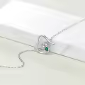 wholesale 925 Sterling Silver Green Crystal Heart Frog Charm Bracelet Wholesale for Women-0-3