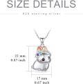 wholesale 925 Sterling Silver Colorful Crystal Bunny Pendant Necklace for Women Girls  48cm Chain Length-0-4