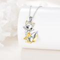 wholesale 925 Sterling Silver Cute Fox Cartoon Pendant Necklace for Women Gifts-0-3