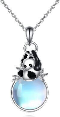 wholesale 925 Sterling Silver Heart Paw Print Bone Pendant Necklace for Pet Lovers-Panda 2