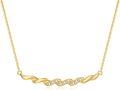 wholesale 14K Gold Twist Design with Diamonds Open Heart Bar Pendant Necklace 20 Chain-0-0