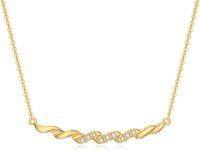 wholesale 14K Gold Twist Design with Diamonds Open Heart Bar Pendant Necklace 20 Chain-B- Twisted Curved Bar Style