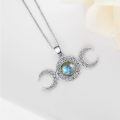 wholesale 925 Sterling Silver Triple Moon Pendant With Labradorite-0-1