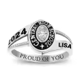 TOUPOP 925 Silver/10k/14k/18k Gold Custom Graduation Class Ring For Women-0-0